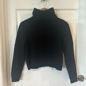 Madewell Resourced Cashmere Cropped Turtleneck Sweater black size medium